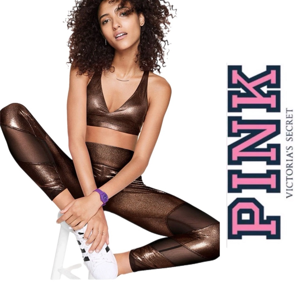 Victorias Secret PINK‎ metallic High Rise Size M Yoga Pant Legging - 6103 Size M